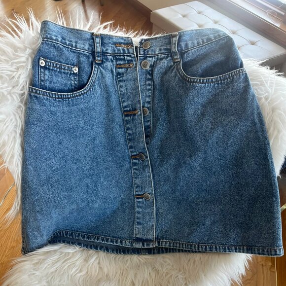 Bill Blass Vintage Denim/Jean Skirt - Picture 1 of 6